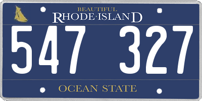 RI license plate 547327