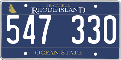 RI license plate 547330