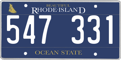 RI license plate 547331