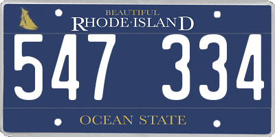 RI license plate 547334