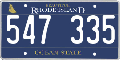 RI license plate 547335