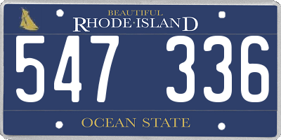 RI license plate 547336