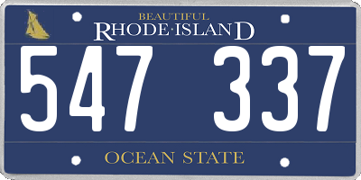 RI license plate 547337