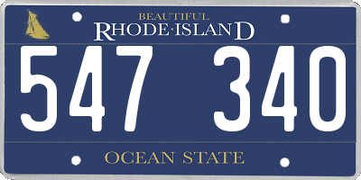 RI license plate 547340