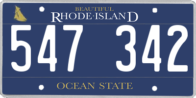 RI license plate 547342