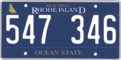 RI license plate 547346