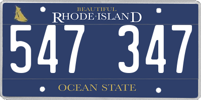 RI license plate 547347