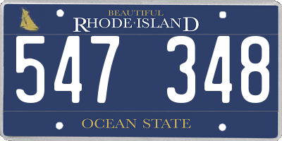 RI license plate 547348