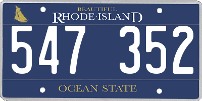 RI license plate 547352