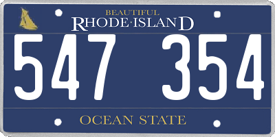RI license plate 547354