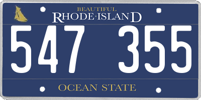 RI license plate 547355