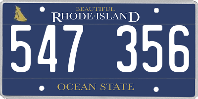RI license plate 547356
