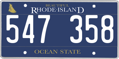 RI license plate 547358