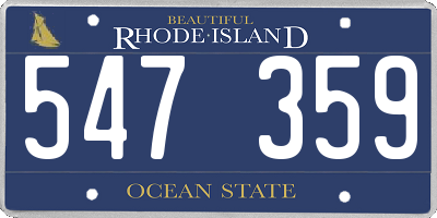 RI license plate 547359