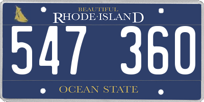 RI license plate 547360