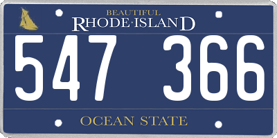 RI license plate 547366