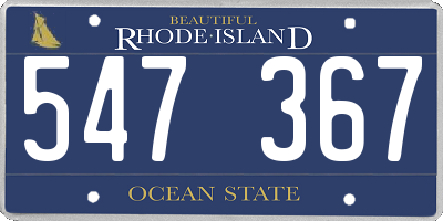 RI license plate 547367