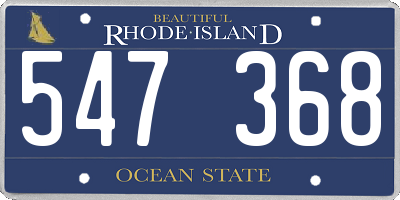 RI license plate 547368
