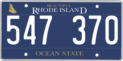 RI license plate 547370