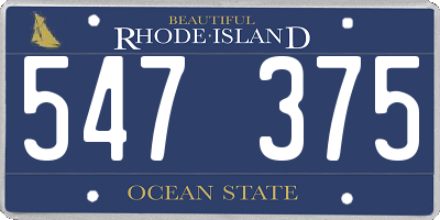 RI license plate 547375