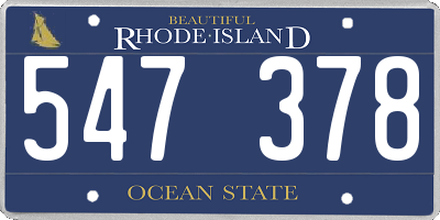 RI license plate 547378