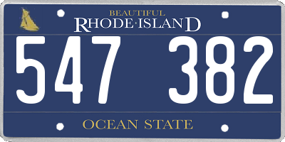 RI license plate 547382