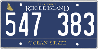 RI license plate 547383