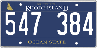 RI license plate 547384