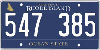 RI license plate 547385