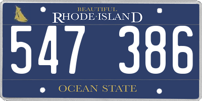 RI license plate 547386