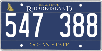 RI license plate 547388