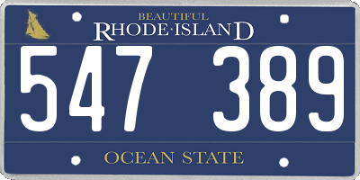 RI license plate 547389