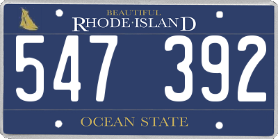RI license plate 547392