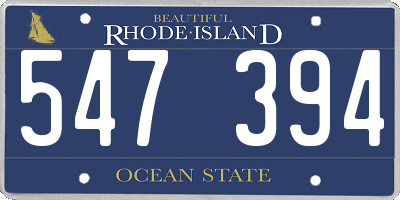 RI license plate 547394