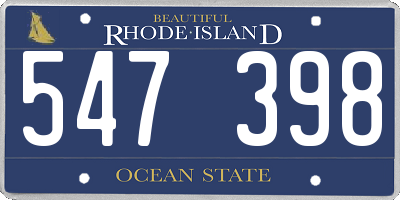 RI license plate 547398