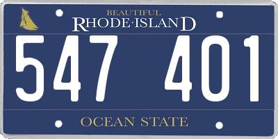 RI license plate 547401