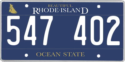 RI license plate 547402
