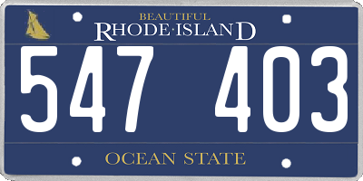 RI license plate 547403
