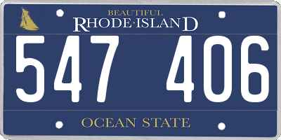 RI license plate 547406