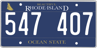 RI license plate 547407