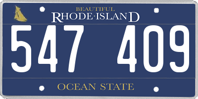RI license plate 547409