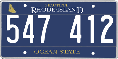 RI license plate 547412