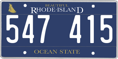 RI license plate 547415