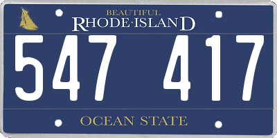 RI license plate 547417