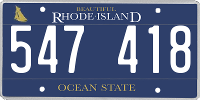 RI license plate 547418