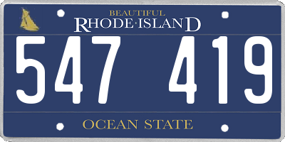 RI license plate 547419