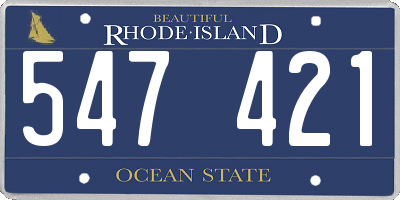 RI license plate 547421