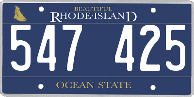 RI license plate 547425