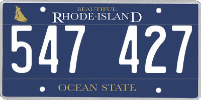 RI license plate 547427