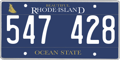 RI license plate 547428